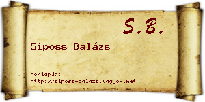 Siposs Balázs névjegykártya